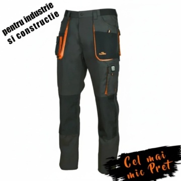 De la 10x Pantaloni de lucru talie negru/portocaliu rezistent Strong - Img 7
