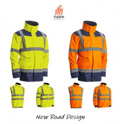 Geaca reflectorizanta fluorescenta RoadWork galbena 4 in 1 Coverguard