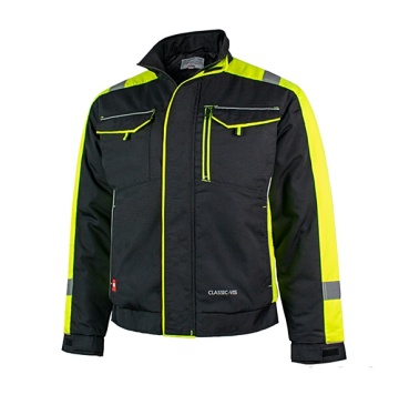 Jacheta reflectorizanta de lucru - negru-galben