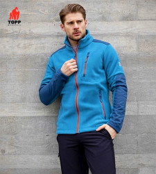 Noile modele fleece de barbati activi- blue petrol - Img 4