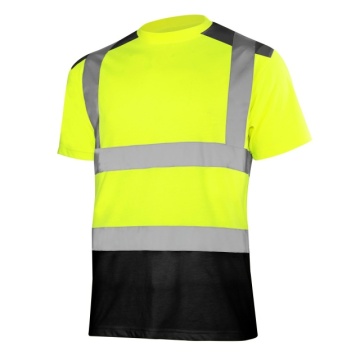 Tricou de lucru galben reflectorizant contrast