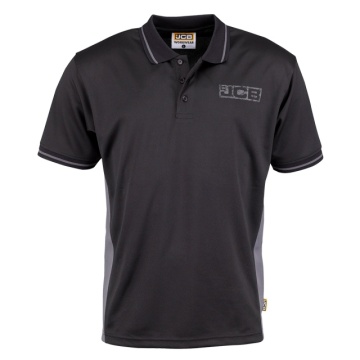 Tricou polo antibacterian negru JCB