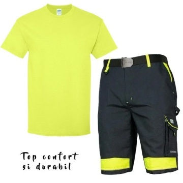 Costum de lucru vara: Pantaloni scurti cu tricou reflectorizant