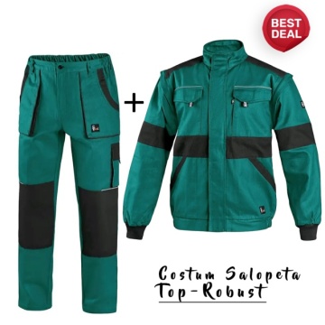Costum salopeta verde pentru gradina jacheta + pantalon din bumbac CXS