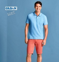 Experimenteaza Tricourile polo cu guler de vara SOFT sapphire Gildan
