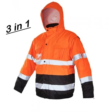 Geaca reflectorizanta de iarna cu maneci detasabile Orange