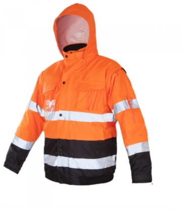 Geaca reflectorizanta de iarna cu maneci detasabile Orange - Img 2