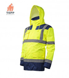 Geaca reflectorizanta fluorescenta RoadWork galbena 4 in 1 Coverguard - Img 2