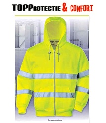 Hanorac galben fluorescent cu gluga si dungi reflectorizante Portwest - Img 2