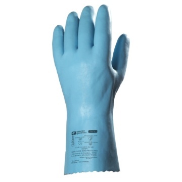 Manusi protectie material bumbac imersat în latex albastru - Img 2