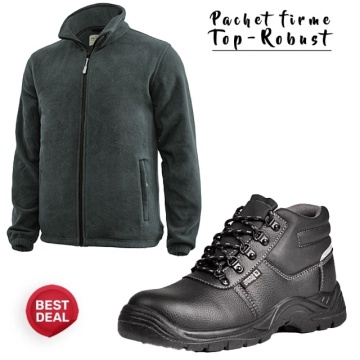 Pachet de lucru santier: Jachetă fleece si Bocanci piele S3, Oferta Top