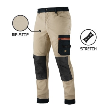 Pantaloni de lucru stretch ripstop bej-kaki