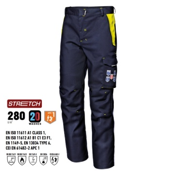 Pantaloni elastici multinorm, protectie ignifugi, arc electric, antistatice si antichimic Sir Safety