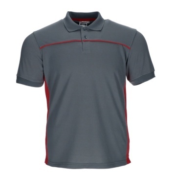 Tricou polo cu element contrast gri-ROSU - Img 2