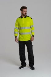 Tricou polo reflectorizant cu maneci lungi, respirabil Portwest