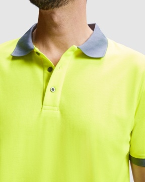 Tricou polo reflectorizant din material tehnic cu mânecă scurtă - Img 5