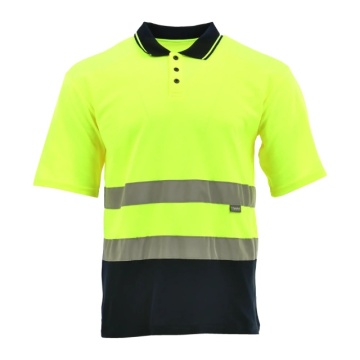 Tricou polo reflectorizant galben fluo bumbac-poliester Sara