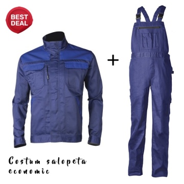 Costum de lucru: salopeta cu pieptar si Jacheta, economic Coverguard