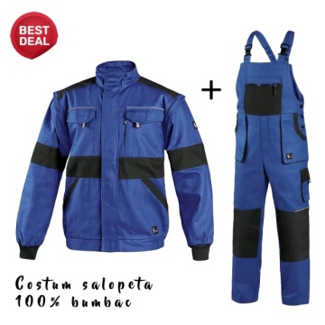 Costum salopeta lucru din bumbac 100% | Top recomandat CXS