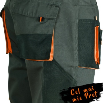 De la 10x Pantaloni de lucru talie negru/portocaliu rezistent Strong - Img 4