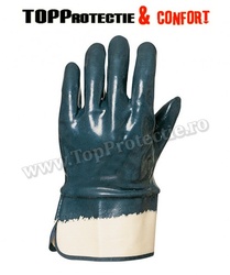 Manusi de protectie bumbac integral,imersat in nitril albastru - Img 2