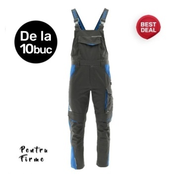 Pachet de la 10x bucati: Salopeta de lucru Confort optim | Gri-Albastra Sara
