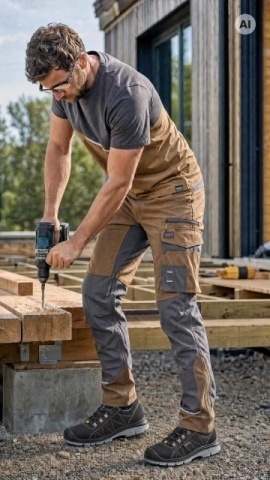 Pantaloni de lucru 4-way stretch cel mai nou design Urban Sara - Img 2