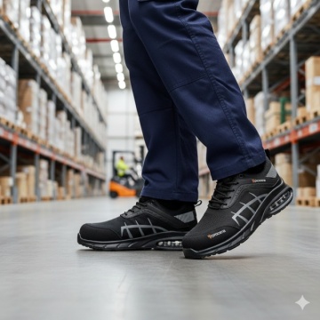 Pantofi protectie de vara negri tip adidasi - Img 3