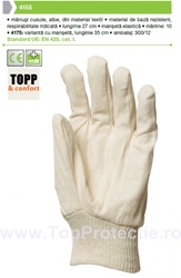 Ultimele bucati - 7x Manusi de protectie albe cusute 4155 M-10