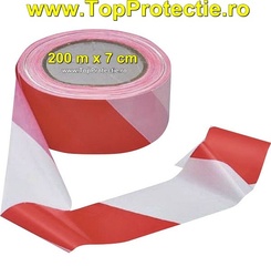 Benzi delimitare 200m X 7cm rosu/alb semnalizare marcare 70011 Coverguard