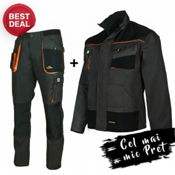 Costum salopeta de lucru pantalon talie cu jacheta material rezistent | Oferta Top
