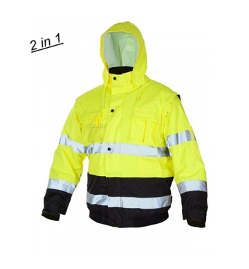 Geaca reflectorizanta de iarna cu maneci detasabile 2 in 1