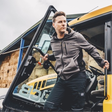 Hanorac gros și durabil cu gluga si fermoar JCB