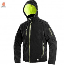 Jacheta softshell contrast negru cu gluga CXS