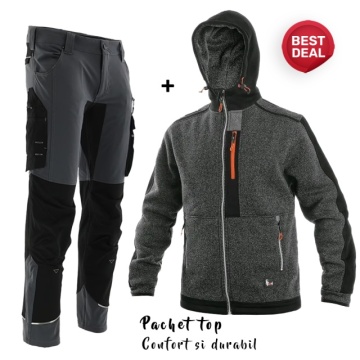 Pachet de lucru sezon rece: Hanorac fleece si Pantaloni ultra elastici