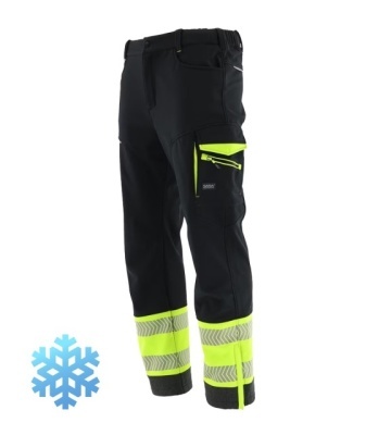 Pantaloni reflectorizanti de lucru iarna Softshell cu captuseala Sara