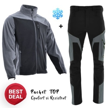 STOC LIMITAT -Costum de lucru iarna: Polar gros si Pantaloni de iarna Softshell Sara