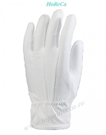 12x Manusi albe din bumbac cu picouri Elegante Horeca