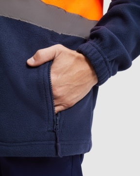 Jacheta de lucru fleece reflectorizant galben-bleumarin Best Seller - Img 4