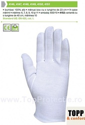 Manusi albe servire hotel ospatar bumbac Coverguard, 10xbuc - Img 2
