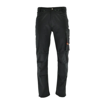 Pantaloni salopeta Flexibili | Mecanici auto | Negru-Portocaliu Sara