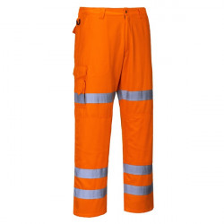 Pantaloni talie Combat cu benzi reflectorizante si multiple buzunare Portwest