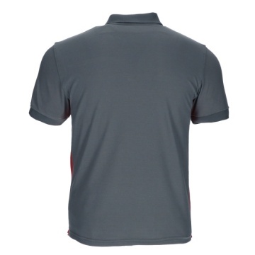 Tricou polo cu element contrast gri-ROSU - Img 3