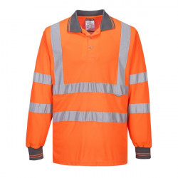 Tricou polo reflectorizant poliester, cu maneci lungi Portwest - Img 2