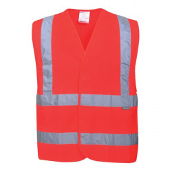 Vesta rosie cu 4 benzi reflectorizante Portwest