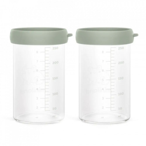 Set 2 recipiente gradate din sticla 250 ml cu capac de Silicon