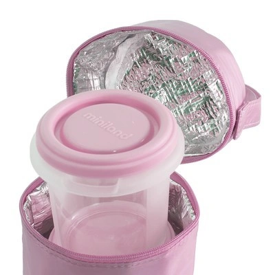 Set 2 Recipiente Plastic 250 ml cu Gentuta izoterma Rose Miniland - Img 4