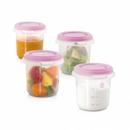 Set 4 Recipiente Plastic 250 ml Rose Miniland - Img 1