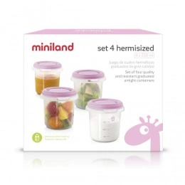 Set 4 Recipiente Plastic 250 ml Rose Miniland - Img 3