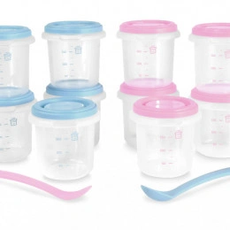 Set 10 Recipiente Ermetice 250 ml Azure-Rose Miniland